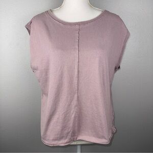 We The Free‎ Womens Small Mauve Pink Kasee Muscle Tee Raw Hem Layers Free People